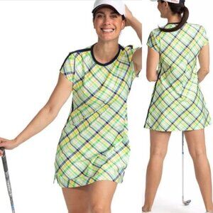 Kinona Women's Plaid Golf Pin HIGH Short Sleeve Dress Size L